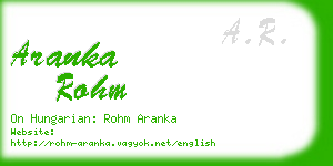 aranka rohm business card